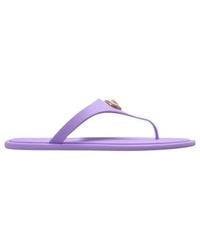 Versace - Alia Thong Strap Flat Sandals - Lyst