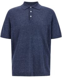 Brunello Cucinelli - Short Sleeved Knitted Polo Shirt - Lyst