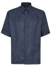 Fendi - Allover Logo Printed Buttoned Shirt - Lyst