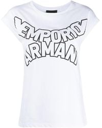 Emporio Armani - Curved Logo T-Shirt - Lyst