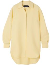 Brandon Maxwell - Wool And Silk-Blend Crepe Mini Shirt Dress - Lyst