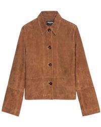 Zadig & Voltaire - Lapel Long Sleeve Leather Jacket - Lyst