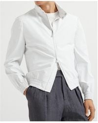 Brunello Cucinelli - High Neck Zip-Up Bomber Jacket - Lyst