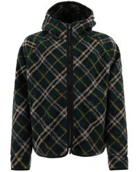 Burberry - Checked Hooded Zip-Up Jacket - Lyst