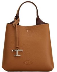 Tod's - T Logo Plaque Tote Bag - Lyst