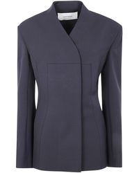 Entire studios - Button-Fastening Double-Breasted Coat - Lyst