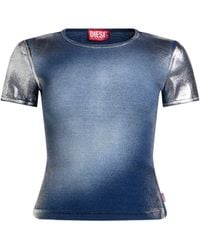 DIESEL - Solid-Color Short-Sleeved T-Shirt - Lyst