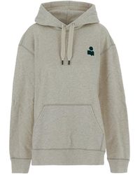 Isabel Marant - Matte Logo Printed Drawstring Hoodie - Lyst