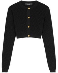 Versace - Geometric-Pattern Cropped Cardigan - Lyst