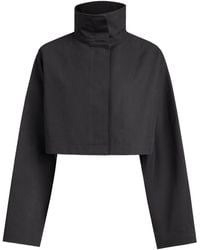 Alaïa - High-Neck Cropped Jacket - Lyst