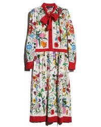 Gucci - Printed Silk Crêpe De Chine Chemisier Dress - Lyst