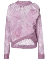 The Attico - Feather-Trimmed Open-Knit Mohair-Blend Sweater - Lyst