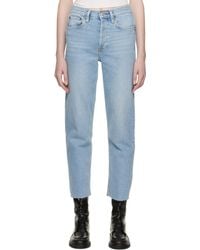 RE/DONE - Straight Leg Cropped Jeans - Lyst