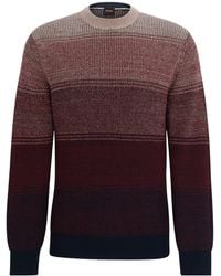 BOSS - Gradient Color-Block Horizontal Stripe Crew Neck Knit Sweater - Lyst
