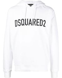 DSquared² - Logo Printed Drawstring Hoodie - Lyst