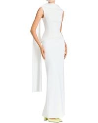 Solace London - Annie Peplum-Waist Draped-Panel Maxi Dress - Lyst