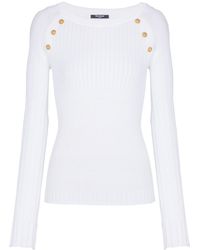 Balmain - Buttons Knit Top - Lyst