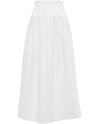 Chloé - High-Waist Linen Long Skirt - Lyst