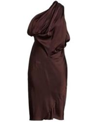 Rick Owens - Satin Hooded Midi Dress - Lyst