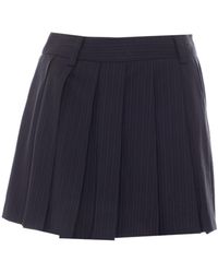 DUNST - Pleated Pinstripe Mini Skirt - Lyst