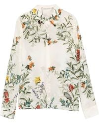 Alice + Olivia - Floral-Print Silk-Blend Shirt - Lyst