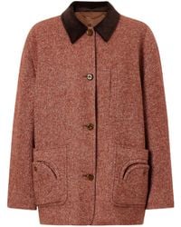 Blazé Milano - Clelia Corduroy-Trimmed Herringbone Jacket - Lyst