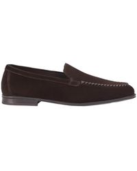 Doucal's - Earth Suede Loafer With Lacing - Lyst