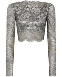 Rabanne - Rabanne Lace Detailed Cropped Top - Lyst