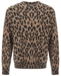 Laneus - Animal-Pattern Oversized Knitted Sweater - Lyst