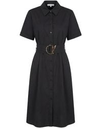 Patrizia Pepe - Belted Short-Sleeve Maxi Shirt Dress - Lyst