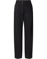 St. Agni - Pleated Wool Wide-Leg Pants - Lyst
