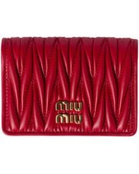 Miu Miu - Matelassé Nappa Leather Card Holder - Lyst