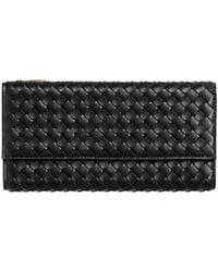 Bottega Veneta - Intrecciato Piccolo Long Wallet With Flap - Lyst