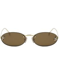 Fendi - Eyewear Oval Frame Sunglasses - Lyst