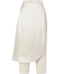 Maria McManus - Wrap-Effect Satin Straight-Leg Pants - Lyst