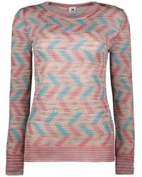 Missoni - Zigzag Crew-Neck Knitted Sweater - Lyst