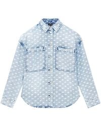 ARMANI EXCHANGE - Logo-Print Denim Shirt - Lyst