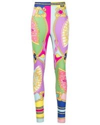 Versace - Allover Graphic Printed High Waist Leggings - Lyst