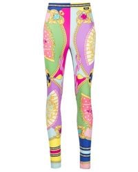 Versace - Allover Graphic Printed High Waist Leggings - Lyst