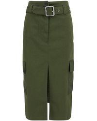 Pinko - Belted Cargo Midi Skirt - Lyst