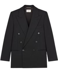 Saint Laurent - Veste Courte En Laine - Lyst