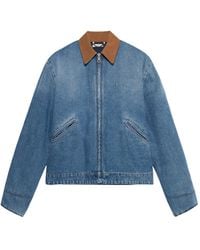 1989 STUDIO - Contrast Collar Logo Denim Jacket - Lyst