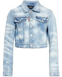 DSquared² - Distressed Buttoned Denim Jacket - Lyst