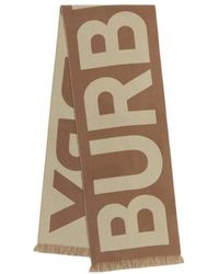 Burberry - Two-Toned Logo Intarsia Scarf - Lyst