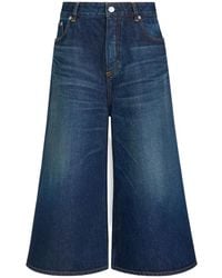 Alaïa - Alaïa Palazzo Denim Shorts - Lyst