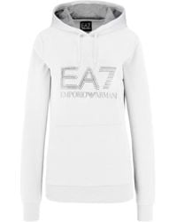 EA7 - Logo Hooded Sweater - Lyst