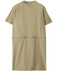 Burberry - Logo-Embroidered Cotton Dress - Lyst