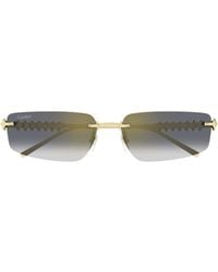 Cartier - Rectangle-Frame Sunglasses - Lyst