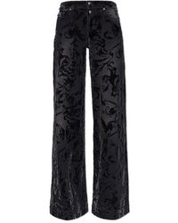Versace Jeans Couture - Couture Pattern Velvet Pants - Lyst