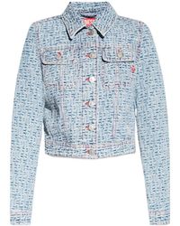 DIESEL - Cropped Patterned Denim Jacket - Lyst